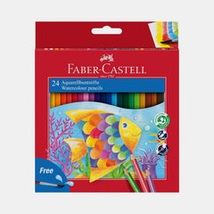 Faber‑Castell Fish Design Watercolour Pencils With Brush (24 Colours- Cardboard Box)