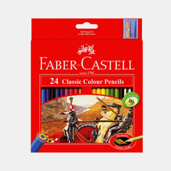 Faber‑Castell Classic Colour Pencils With Sharpener (24 Colours- Cardboard Box)