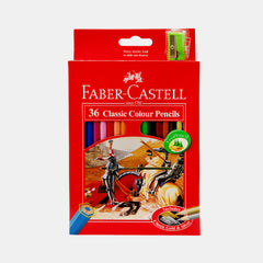 Faber‑Castell Classic Colour Pencils With Sharpener (36 Colours- Cardboard Box)