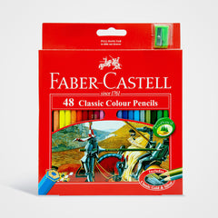 Faber‑Castell Classic Colour Pencils With Sharpener (48 Colours- Cardboard Box)