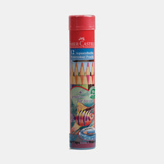 Faber‑Castell Fish Design Watercolour Pencils With Brush (12 Colours- Round Metal Tin)