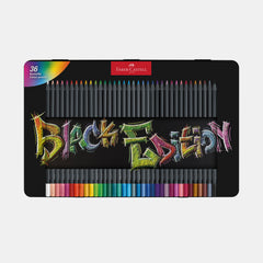 Faber‑Castell Black Edition Colour Pencils (36 Colours- Flat Metal Tin)