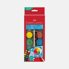 Faber‑Castell Watercolours Set Of 12 With Brush ( 30 Mm Pans)