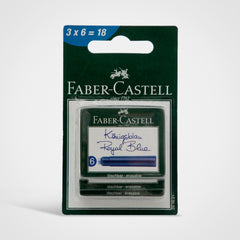 Faber‑Castell Ink Cartridges- Blue (Blister Pack Of 18)