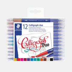 Staedtler Calligraphy Pen Double End Set (Assorted Colours- Pack Of 12)