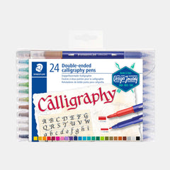 Staedtler Calligraphy Pen Double End Set (Assorted Colours- Pack Of 24)