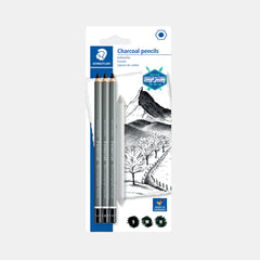 Staedtler Mars Lumograph Charcoal Pencils With Blending Tool, Assorted Degrees