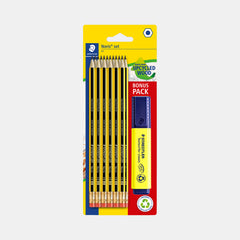 Staedtler Noris Upcycle Graphite Pencils Hb, Pack Of 12 With Highlighter