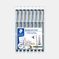 Staedtler Pigment Liner 308 Pens (Assorted Colours-Pack Of 8)