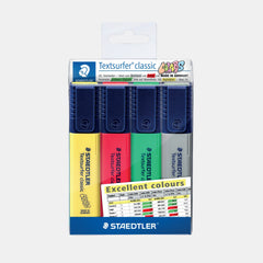 Staedtler Textsurfer Classic Highlighters-Assorted  Colours (Pack Of 4)