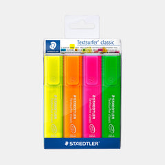 Staedtler Textsurfer Classic Highlighters- Fluorescent Colours (Pack Of 4)