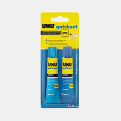 Uhu Quickset Plus Epoxy Adhesive, 5‑Minute (2 × 15 Ml)