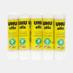 Uhu Stic Glue Stick Strong & Fast Solvent-Free 8.2G (5 Pieces)