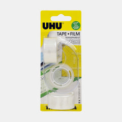 Uhu Transparent Tape With Dispenser- Pack Of 3 Refills(19Mm × 7.5M)