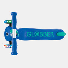Globber Primo Plus Lights Scooter – Navy Blue/Emerald Green
