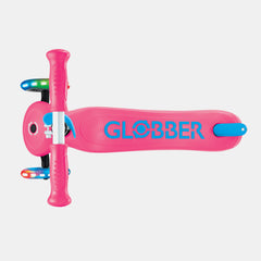 Globber Primo Plus Lights Scooter – Fuchsia/Sky Blue