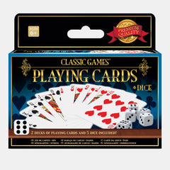 Classic Games 2 Decks Playing Cards & 5 Dice