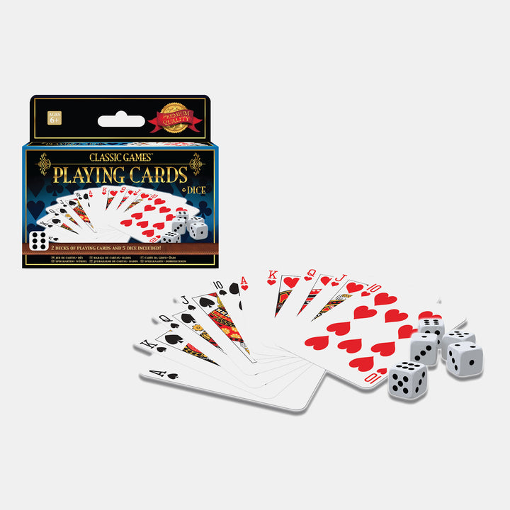 Classic Games 2 Decks Playing Cards & 5 Dice – BORDERS