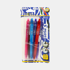 Pilot Frixion Clicker Erasable Rollerball Pen 0.7Mm Retractable-  Assorted Colours (6 Pieces)