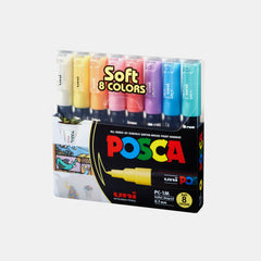Uni Posca Pc‑1M Paint Markers-Soft Colors (Pack Of 8)