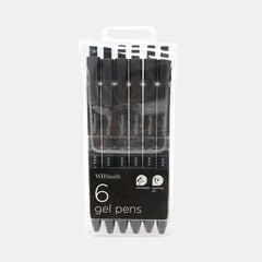 Whsmith Premium Black Retractable Gel Pens (Pack Of 6)