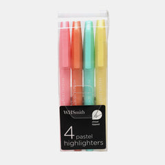 Whsmith Slim Pastel Highlighters (Pack Of 4)