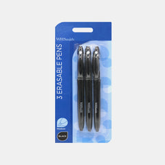 Whsmith Erasable Rollerball Pens- Black Ink (Pack Of 3)