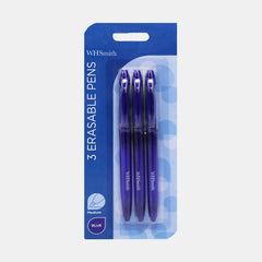 Whsmith Erasable Rollerball Pens Blue (Pack Of 3)