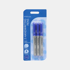 Whsmith Handwriting Pen Blue (Pack Of 3)