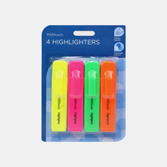 Whsmith Neon Highlighters Chisel Tipped (Set Of 4)