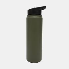 Whsmith Green & Black Stainless Steel Bottle With Flip-Up Straw