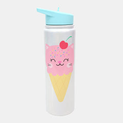 Whsmith Little Catcakes Stainless Steel Bottle With Flip-Up Straw 700Ml
