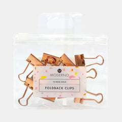 Whsmith Moderno Rose Gold Binder Clips (Pack Of 10)