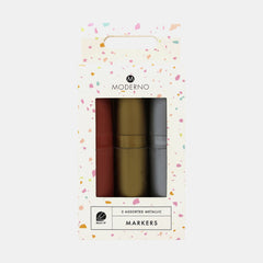 Whsmith Moderno Chunky Metallic Markers (Pack Of 3)