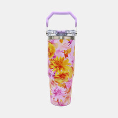 Whsmith Floral Stainless Steel Bottle With Handle 900 Ml