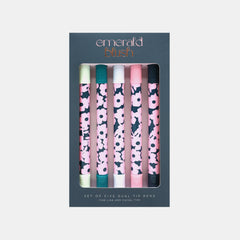 Whsmith Emerald Blush Dual Tip Marker Pens â€“ Fine & Chisel Tips, Set Of 5