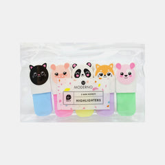 Whsmith Moderno Animal Mini Novelty Highlighters â€“ Assorted Colours, Pack Of 5