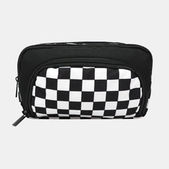WHSmith Mono Checkerboard Multi‑Zip Pencil Case