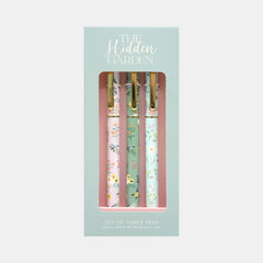 WHSmith Hidden Garden Black Ink Pens (Pack of 3)