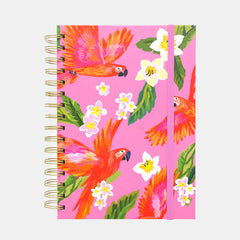 WHSmith Orchid Palms A5 Chunky Ruled Wiro Notebook