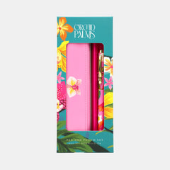 WHSmith Orchid Palms Black Ink Pen & Pouch Set (Pack of 2)