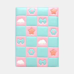 WHSmith Very Jelly Soft Puffy A5 Ruled Notebook – Chequered Mint