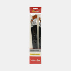 Funbo Multi?Purpose Long Flat Paint Brush Set –  6 Pieces, Assorted Sizes (2, 4, 6, 8, 12 & 14)