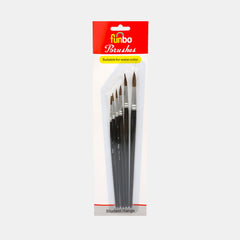 Funbo Round Watercolour Paint Brush Set – 6 Pieces, Assorted Sizes (2, 4, 6, 8, 10 &12)