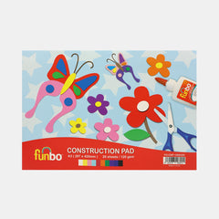 Funbo Construction Paper Pad A3 – 120 Gsm, 20 Sheets, Assorted Colours