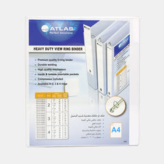 Atlas A4 Pvc 2?Ring Binder With Pocket – White, 35 Mm (1¼