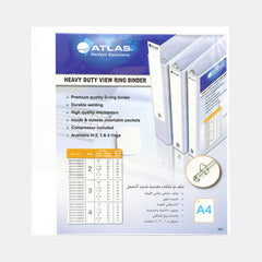 Atlas A4 Pvc 2?Ring Binder With Pocket – White, 45 Mm(1¾