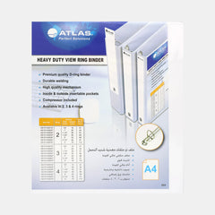 Atlas A4 Pvc 4?Ring Binder With Pocket – White, 35 Mm (1¼