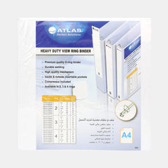 Atlas A4 Pvc 2?Ring Binder With Pocket – White, 76Mm (3