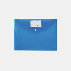 Atlas Document Bag With Card Pocket & Button, Full Size- Blue
